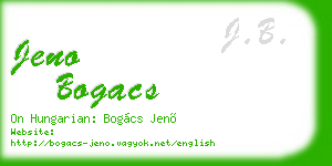 jeno bogacs business card